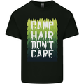 Camp Hair Dont Care Funny Camping Caravan Kids T-Shirt Childrens Black