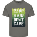 Camp Hair Dont Care Funny Camping Caravan Kids T-Shirt Childrens Charcoal