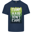 Camp Hair Dont Care Funny Camping Caravan Kids T-Shirt Childrens Navy Blue