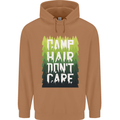 Camp Hair Dont Care Funny Camping Caravan Mens 80% Cotton Hoodie Caramel Latte