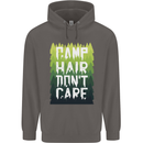 Camp Hair Dont Care Funny Camping Caravan Mens 80% Cotton Hoodie Charcoal