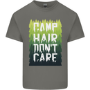 Camp Hair Dont Care Funny Camping Caravan Mens Cotton T-Shirt Tee Top Charcoal