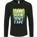 Camp Hair Dont Care Funny Camping Caravan Mens Long Sleeve T-Shirt Black