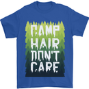 Camp Hair Dont Care Funny Camping Caravan Mens T-Shirt 100% Cotton Royal Blue