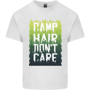 Camp Hair Dont Care Funny Caravan Camping Kids T-Shirt Childrens White