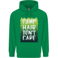 Camp Hair Dont Care Funny Caravan Camping Mens 80% Cotton Hoodie Irish Green