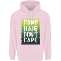 Camp Hair Dont Care Funny Caravan Camping Mens 80% Cotton Hoodie Light Pink