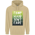 Camp Hair Dont Care Funny Caravan Camping Mens 80% Cotton Hoodie Sand