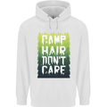 Camp Hair Dont Care Funny Caravan Camping Mens 80% Cotton Hoodie White