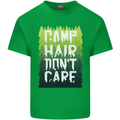 Camp Hair Dont Care Funny Caravan Camping Mens Cotton T-Shirt Tee Top Irish Green