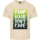 Camp Hair Dont Care Funny Caravan Camping Mens Cotton T-Shirt Tee Top Natural