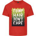 Camp Hair Dont Care Funny Caravan Camping Mens Cotton T-Shirt Tee Top Red