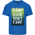 Camp Hair Dont Care Funny Caravan Camping Mens Cotton T-Shirt Tee Top Royal Blue