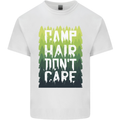 Camp Hair Dont Care Funny Caravan Camping Mens Cotton T-Shirt Tee Top White