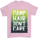Camp Hair Dont Care Funny Caravan Camping Mens T-Shirt 100% Cotton Light Pink