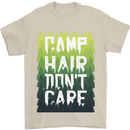 Camp Hair Dont Care Funny Caravan Camping Mens T-Shirt 100% Cotton Sand