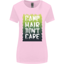 Camp Hair Dont Care Funny Caravan Camping Womens Wider Cut T-Shirt Light Pink