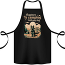 Camping With My Dog German Shepherd Alsatian Cotton Apron 100% Organic Black