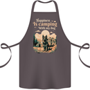 Camping With My Dog German Shepherd Alsatian Cotton Apron 100% Organic Dark Grey