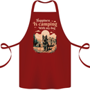 Camping With My Dog German Shepherd Alsatian Cotton Apron 100% Organic Maroon