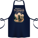 Camping With My Dog German Shepherd Alsatian Cotton Apron 100% Organic Navy Blue