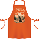 Camping With My Dog German Shepherd Alsatian Cotton Apron 100% Organic Orange