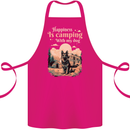 Camping With My Dog German Shepherd Alsatian Cotton Apron 100% Organic Pink