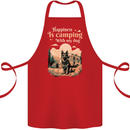 Camping With My Dog German Shepherd Alsatian Cotton Apron 100% Organic Red