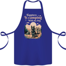 Camping With My Dog German Shepherd Alsatian Cotton Apron 100% Organic Royal Blue