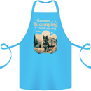 Camping With My Dog German Shepherd Alsatian Cotton Apron 100% Organic Turquoise
