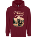 Camping With My Dog German Shepherd Alsatian Mens 80% Cotton Hoodie Maroon