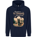 Camping With My Dog German Shepherd Alsatian Mens 80% Cotton Hoodie Navy Blue