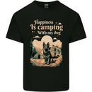 Camping With My Dog German Shepherd Alsatian Mens Cotton T-Shirt Tee Top Black