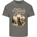 Camping With My Dog German Shepherd Alsatian Mens Cotton T-Shirt Tee Top Charcoal