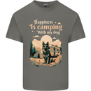 Camping With My Dog German Shepherd Alsatian Mens Cotton T-Shirt Tee Top Charcoal