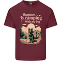 Camping With My Dog German Shepherd Alsatian Mens Cotton T-Shirt Tee Top Maroon