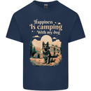 Camping With My Dog German Shepherd Alsatian Mens Cotton T-Shirt Tee Top Navy Blue