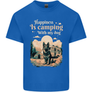 Camping With My Dog German Shepherd Alsatian Mens Cotton T-Shirt Tee Top Royal Blue