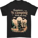 Camping With My Dog German Shepherd Alsatian Mens T-Shirt 100% Cotton Black