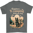 Camping With My Dog German Shepherd Alsatian Mens T-Shirt 100% Cotton Charcoal