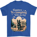 Camping With My Dog German Shepherd Alsatian Mens T-Shirt 100% Cotton Royal Blue
