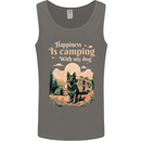Camping With My Dog German Shepherd Alsatian Mens Vest Tank Top Charcoal