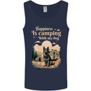 Camping With My Dog German Shepherd Alsatian Mens Vest Tank Top Navy Blue