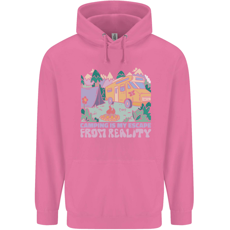 Camping is My Escape From Reality Caravan Childrens Kids Hoodie Azalea