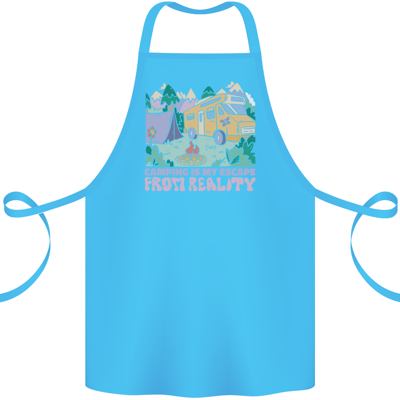 Camping is My Escape From Reality Caravan Cotton Apron 100% Organic Turquoise