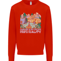 Camping is My Escape From Reality Caravan Kids Sweatshirt Jumper Bright Red