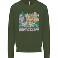 Camping is My Escape From Reality Caravan Kids Sweatshirt Jumper Forest Green