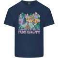 Camping is My Escape From Reality Caravan Kids T-Shirt Childrens Navy Blue