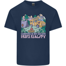 Camping is My Escape From Reality Caravan Kids T-Shirt Childrens Navy Blue