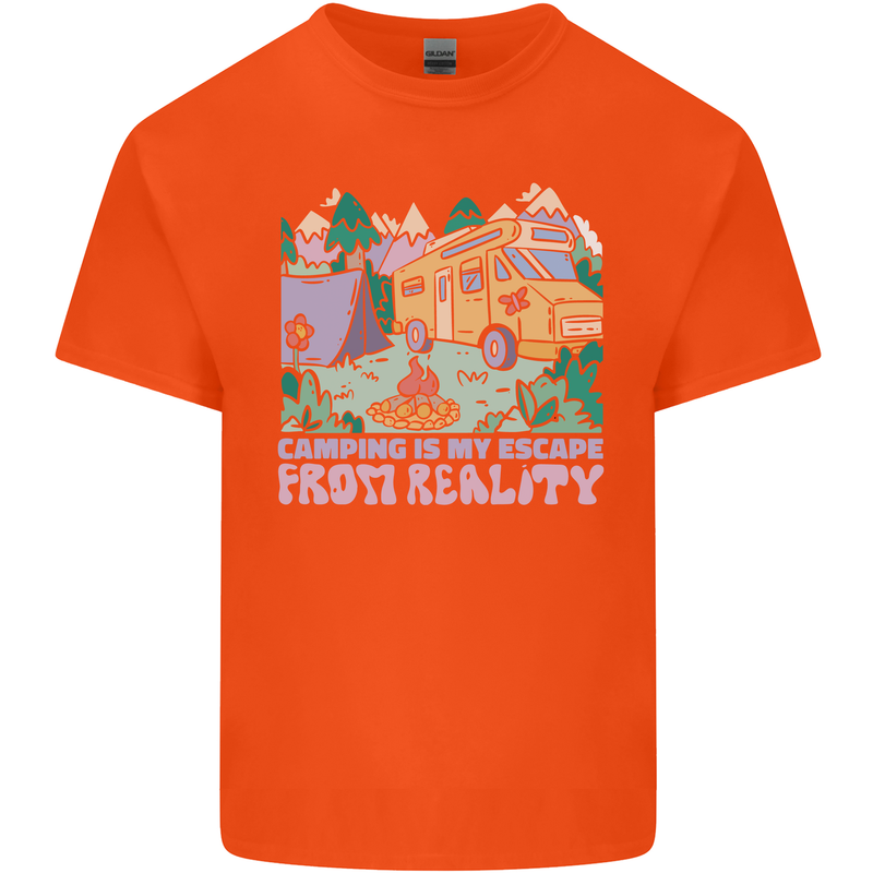 Camping is My Escape From Reality Caravan Kids T-Shirt Childrens Orange